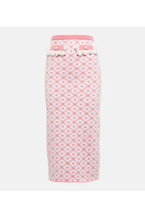 Alessandra Rich Checked jacquard midi skirt
