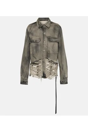 Rick Owens DRKSHDW cropped denim shirt jacket