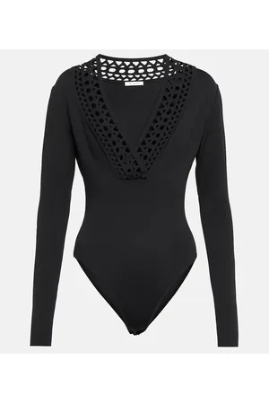Alaïa AlaÃ¯a Cutout V-neck bodysuit
