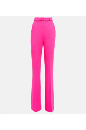 DAVID KOMA High-rise flared wool-blend pants