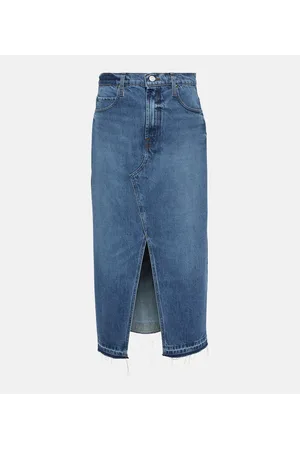 Frame The Midaxi denim midi skirt