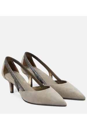 Brunello Cucinelli Suede slingback pumps