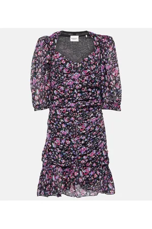 Marant Etoile Lunesa ruched printed cotton minidress