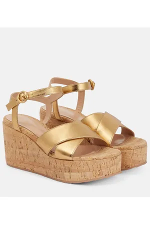 Gianvito Rossi Leather wedge sandals