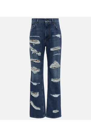 Dolce & Gabbana Distressed high-rise jeans