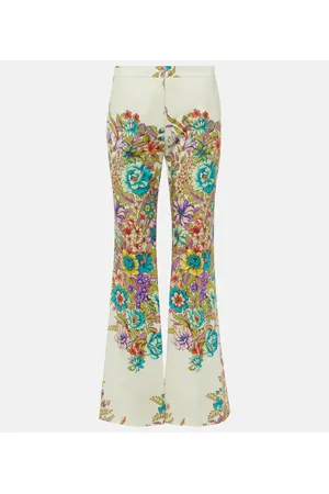 Etro Floral cotton-blend flared pants