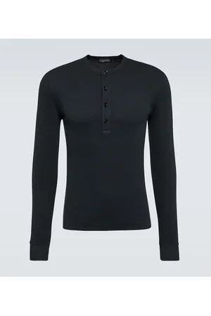 Tom Ford Ribbed-knit jersey Henley shirt