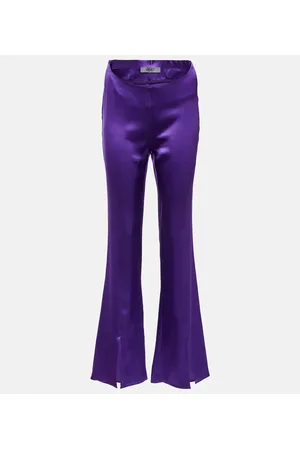 Didu Silk satin split-hem pants