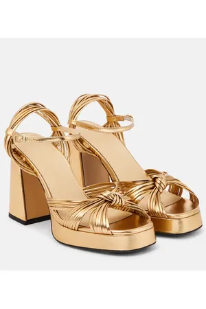 Souliers Martinez Springs metallic leather platform sandals