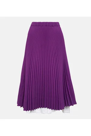 Plan C Pleated jersey midi skirt