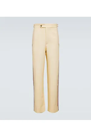 BODE Stria beaded cotton straight pants