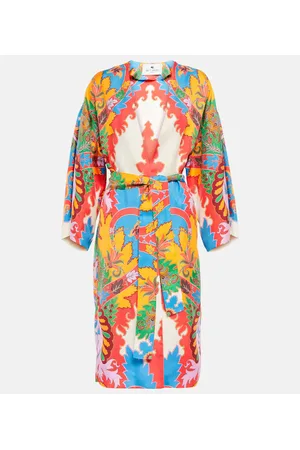 Etro Printed silk beach cover-up