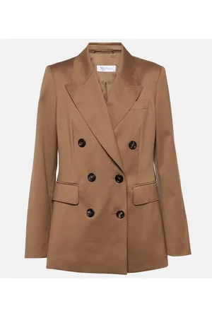 Max Mara Double-breasted wool twill blazer