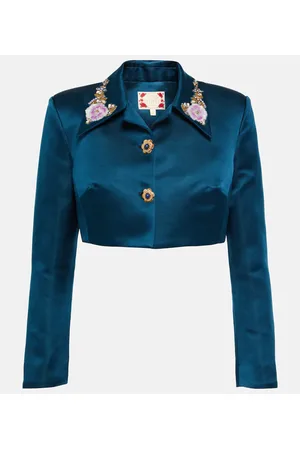 Miss Sohee Silk crop top with SwarovskiÂ® crystals
