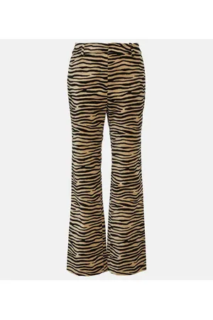 Paco rabanne Tiger-print cotton twill flared pants