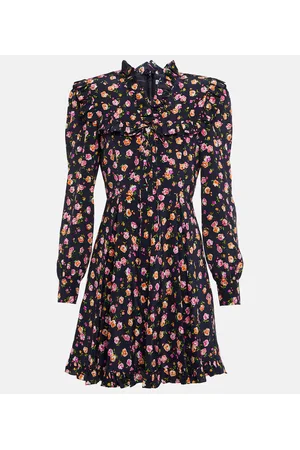 Alessandra Rich Printed belted silk minidress