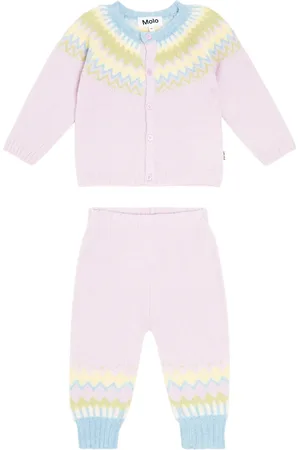 Molo Baby wool-blend cardigan and pants set