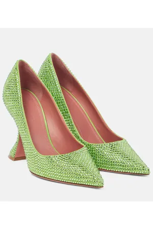 Amina Muaddi Ami embellished leather pumps