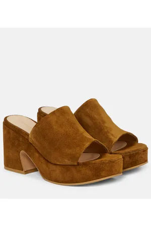 Gianvito Rossi Suede platform mules