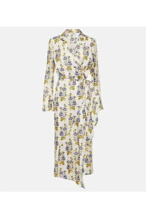 Etro Floral silk-blend twill midi wrap dress