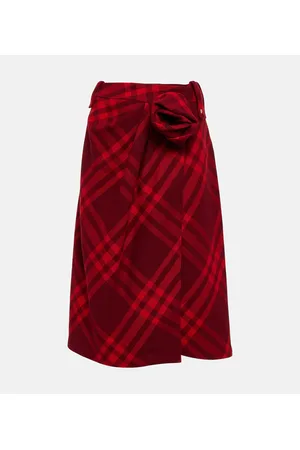 Burberry Check wool midi skirt