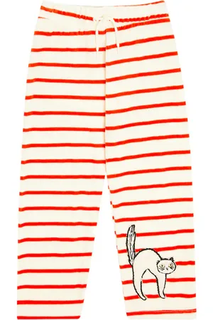 Mini Rodini AppliquÃ© striped velour sweatpants
