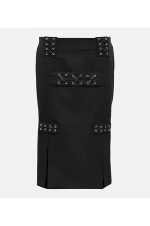 Alessandra Rich Embellished low-rise midi skirt