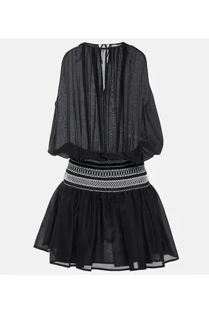 Tory Burch Smocked cotton and silk minidress
