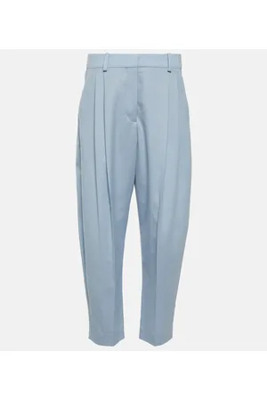 Stella McCartney Cropped pleated wool pants