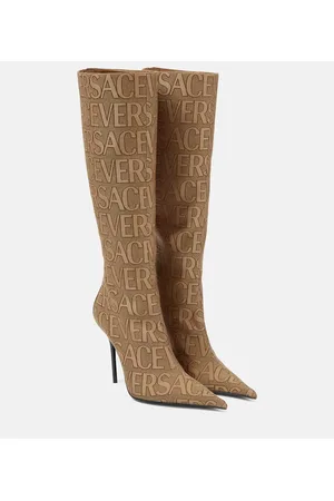 VERSACE Allover knee-high boots