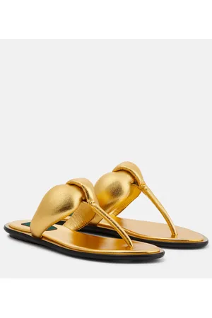 Puccini Metallic leather thong sandals