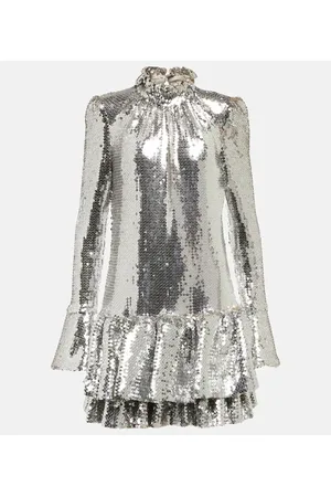 Paco rabanne Ruffle-trimmed sequined minidress