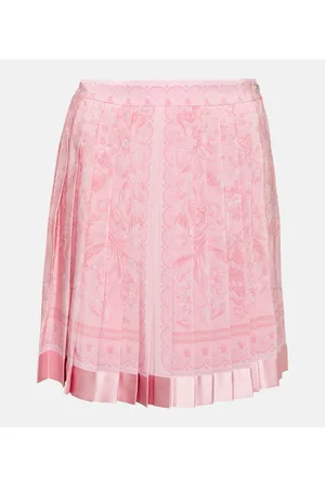 VERSACE Barocco pleated silk miniskirt