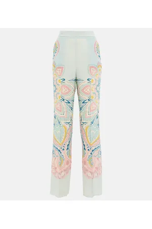 Etro Paisley high-rise silk pants