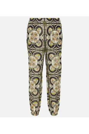 Tory Burch Printed cotton tapered pants
