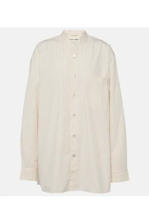 Birkenstock X Tekla striped cotton pajama shirt