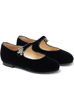Il gufo Embellished velvet ballet flats