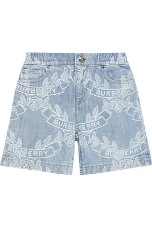 Burberry Oak Leaf Crest printed denim shorts