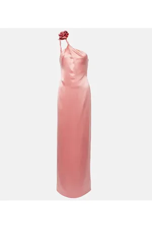 MAGDA BUTRYM Floral-appliquÃ© silk satin gown