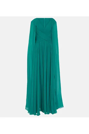 Elie saab Caped silk-blend gown