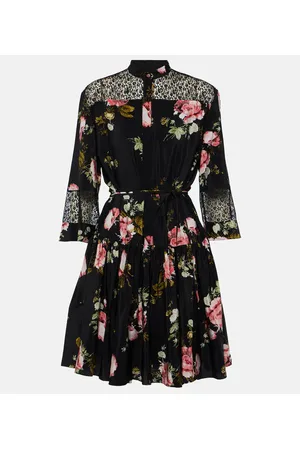 Erdem Floral silk crÃªpe de chine minidress