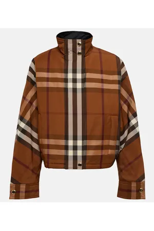 Burberry Checked funnel-neck jacket