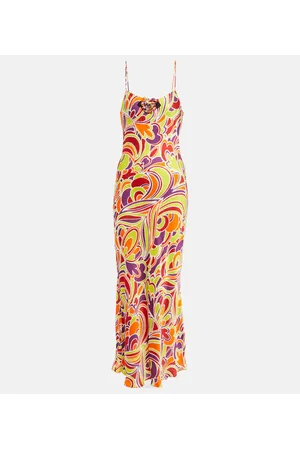 RODARTE Printed satin slip dress