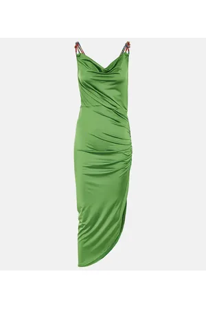 VERONICA BEARD Biava beaded ruched midi dress