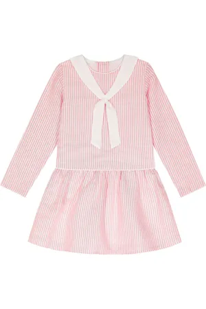 La Coqueta Aranda striped cotton and linen dress