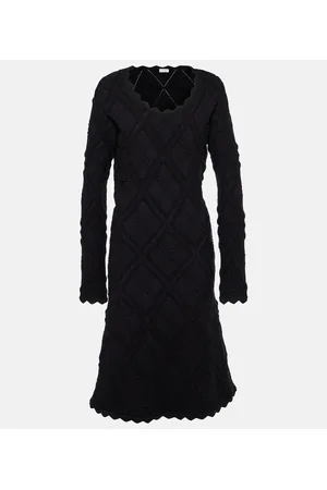 Burberry Scalloped wool-blend midi dress
