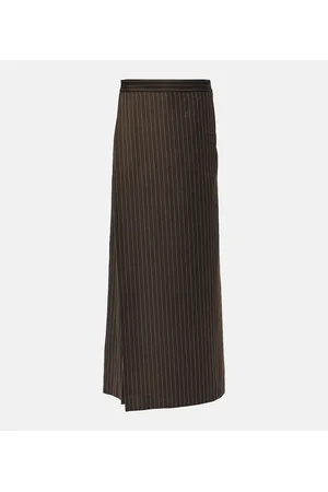 Jean Paul Gaultier Tattoo pinstripe wool-blend maxi skirt