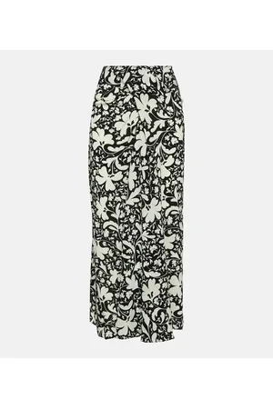 Stella McCartney Printed silk midi skirt