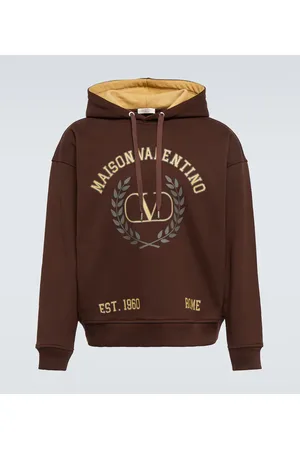 VALENTINO Printed cotton jersey hoodie