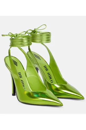 The Attico Venus faux leather slingback pumps